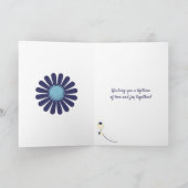 Trouw felicitaties aangepast bericht Blauwe Bloem Kaart (Binnen)