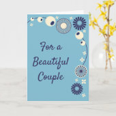 Trouw felicitaties aangepast bericht Blauwe Bloem Kaart (Gele Bloem)