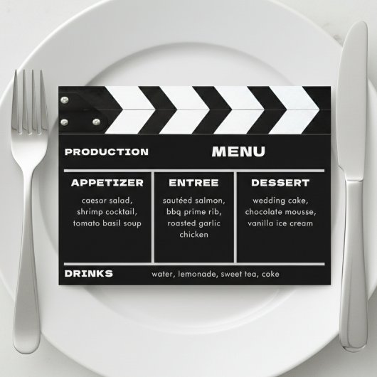 Trouw Film Klapbord Huwelijk Menu