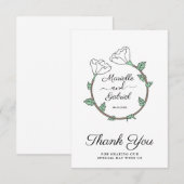 Trouw Florale Ring Platte Bedankkaart (Voorkant / Achterkant)