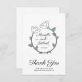 Trouw Florale Ring Platte Dankkaart Bedankkaart (Voorkant / Achterkant)