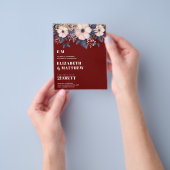 Trouw-FLYERS met laagste budget Roze Blauwe Bloeme Flyer (Hand)