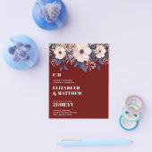 Trouw-FLYERS met laagste budget Roze Blauwe Bloeme Flyer (Enkel)