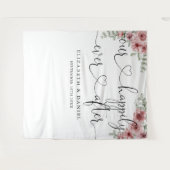 Trouw Foto Achtergrond met Rozen en Script 'Ever A Wandkleed (Voorkant (horizontaal))