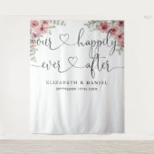 Trouw Foto Achtergrond met Rozen en Script 'Ever A Wandkleed (Voorkant)