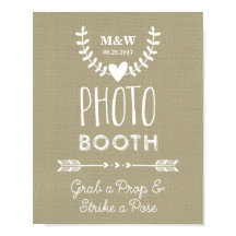 Trouw Foto Booth Bord Jute Harten Pijlen