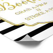 Trouw Fotohokje Bord Goud Zwart Wit Strepen Poster (Hoek)