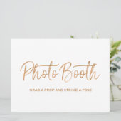 Trouw "Fotohokje" Bord | Stijlvolle Gouden Roos Kaart (Staand voorkant)