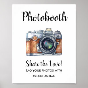 Trouw Fotohokje Bord Vintage Waterverf Camera Poster
