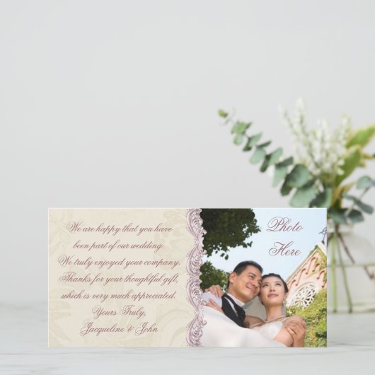 Trouw ~ Fotokaart Bedankkaart (Staand voorkant)