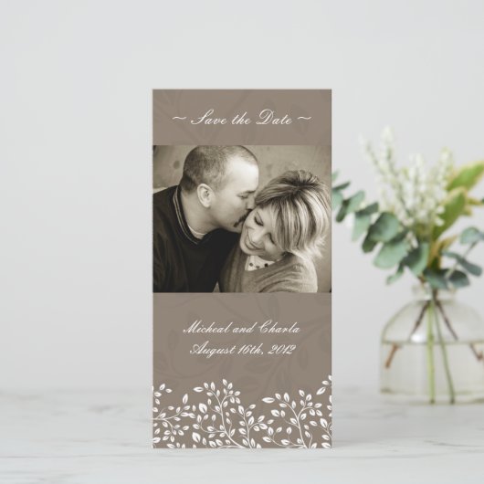 Trouw fotokaart 'Save the Date' (4x8) Save The Date (Staand voorkant)