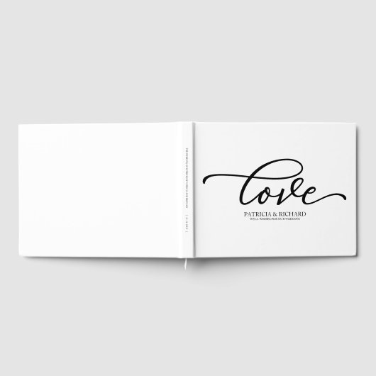 Trouw gast boek Chic Zwarte Script (Volledig)