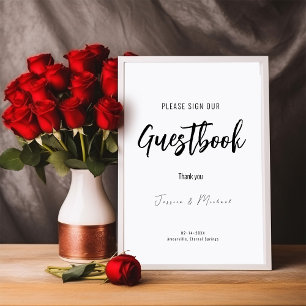 Trouw gastboek teken Minimalistisch Elegant Poster