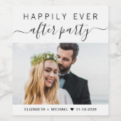 Trouw Gelukkig Elkaar Tegengekomen Gepersonaliseer Wijn Etiket (Enkel label)