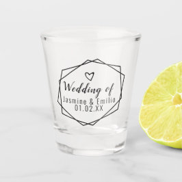 Trouw Geometrisch Logo Paren Naam Shotglas Shot Glas
