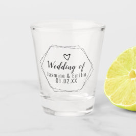 Trouw Geometrisch Logo Paren Naam Shotglas Shot Glas