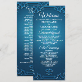 Trouw Geometrisch Teal Turquoise Elegant Programmakaart