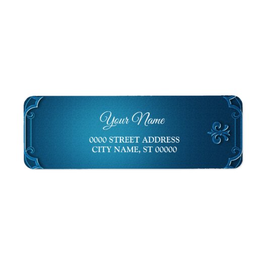 Trouw Geometrisch Teal Turquoise Retouradres Etiket (Voorkant)