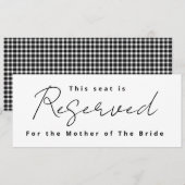 Trouw gereserveerd bord kaart (Voorkant / Achterkant)