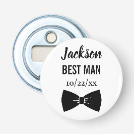 Trouw Getuige Bachelorfeest Zwarte Strikdas Button Flesopener