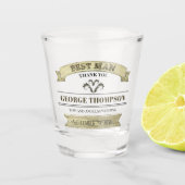 Trouw Getuige Bruidegom Vintage Eenvoudige Klassie Shot Glas (Voorkant)