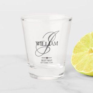 Trouw Getuige Cadeau Initialen + Naam Elegant Scha Shot Glas