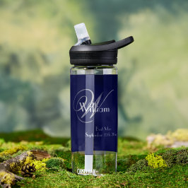 Trouw Getuige Cadeau Modern Chique Monogram Cool Waterfles