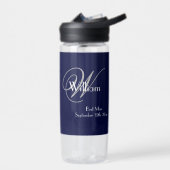 Trouw Getuige Cadeau Modern Chique Monogram Cool Waterfles (Links)