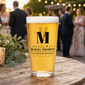 Trouw Getuige Modern Monogram Eenvoudig Glas