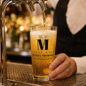 Trouw Getuige Modern Monogram Eenvoudig Glas