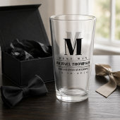 Trouw Getuige Modern Monogram Eenvoudig Glas