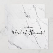 Trouw getuige | Wit marmeren briefkaart (Voorkant / Achterkant)