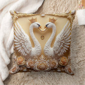Trouw Glamoureuze Zwanen Goud Parel Gejewelde cade Kussen (Deken)