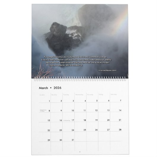 Trouw God Devotional Calendar twee pagina Kalender (Mar 2026)