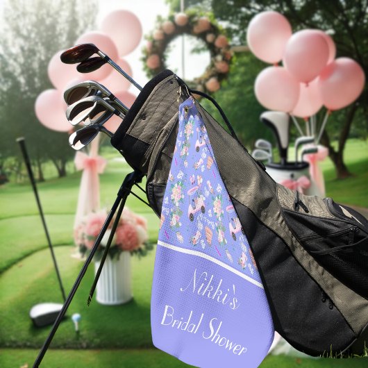 Trouw Golf Bruidsfeest Naadloos Patroon Golfhanddoek