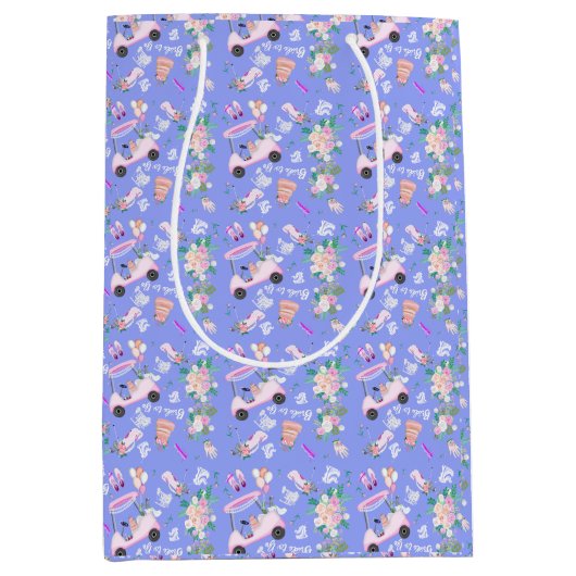 Trouw Golf Trouwfeest Naadloos Patroon Medium Cadeauzakje (Voorkant)