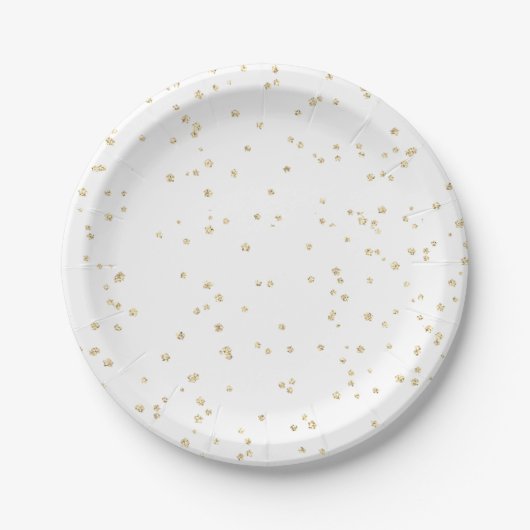 Trouw Goud Glitters Papieren Bordje (Voorkant)
