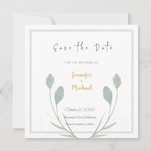 Trouw Goud Kleur Calligrafie Script Save the Date (Voorkant)