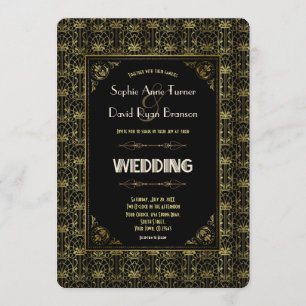 Trouw   Goud Zwart Roaring Twenties Art Deco Kaart