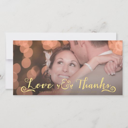 Trouw Gouden Bedankje Overlay Fotokaarten Bedankkaart (Voorkant)