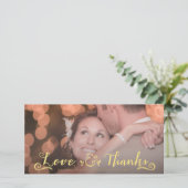 Trouw Gouden Bedankje Overlay Fotokaarten Bedankkaart (Staand voorkant)