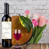 Trouw Gouden Filigraan Ivoor Elegant Wijn Etiket