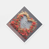 Trouw Gouden Hart Frame Servet (Hoek)