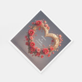 Trouw Gouden Hart Frame Servet (Hoek)