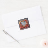 Trouw Gouden Hart Frame Vierkante Sticker (Envelop)
