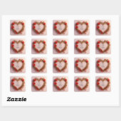 Trouw Gouden Hart Frame Vierkante Sticker (Vel)