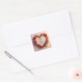 Trouw Gouden Hart Frame Vierkante Sticker (Envelop)