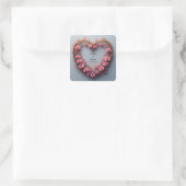 Trouw Gouden Hart Frame Vierkante Sticker (Tas)