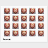 Trouw Gouden Hart Frame Vierkante Sticker (Vel)