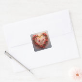 Trouw Gouden Hart Frame Vierkante Sticker (Envelop)